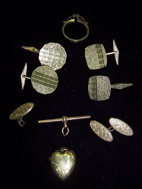 Appraisal: Sundry carat gold items including cufflinks etc approximately gm oz