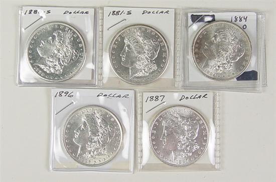 Appraisal: Nice Group of BU Morgan Dollars Dates include -S -S