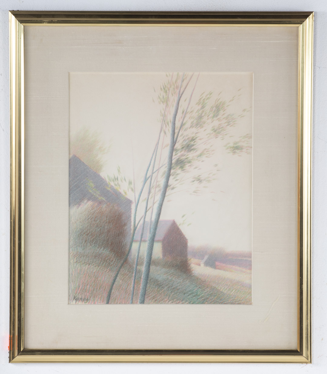 Appraisal: Robert Kipniss Landscape with Houses pastel American b Pastel on