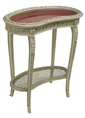 Appraisal: Small French Louis XVI style painted vitrine table th c