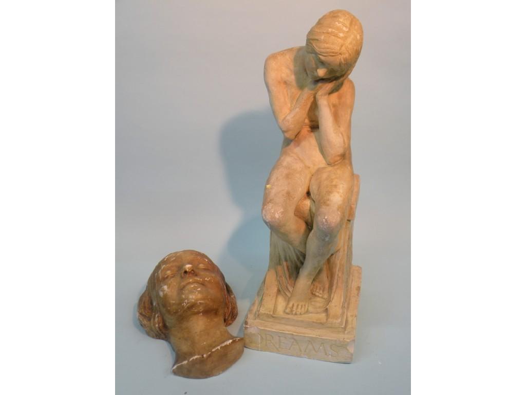 Appraisal: A late thC early thC plaster maquette depicting a nude