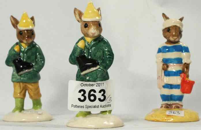 Appraisal: Royal Doulton Bunnykins Figure x Boy Skater DB and Mother