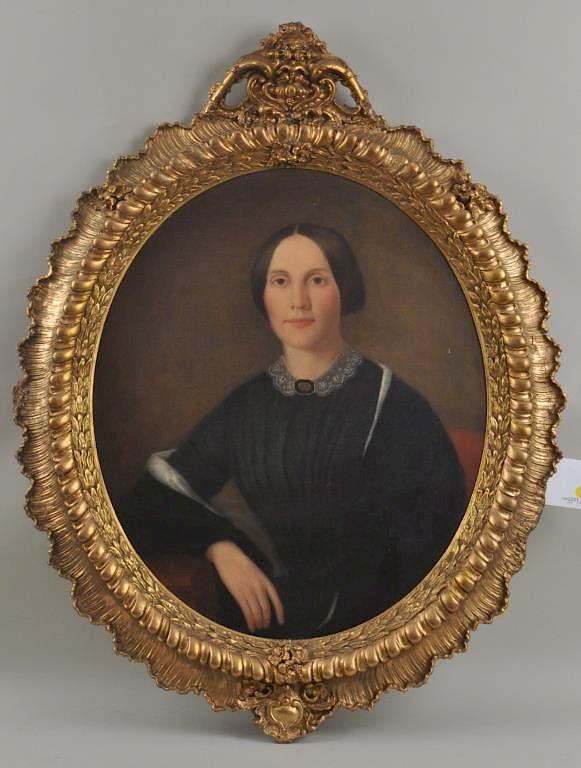 Appraisal: Am Folk Art School O C Portrait Lady In Black