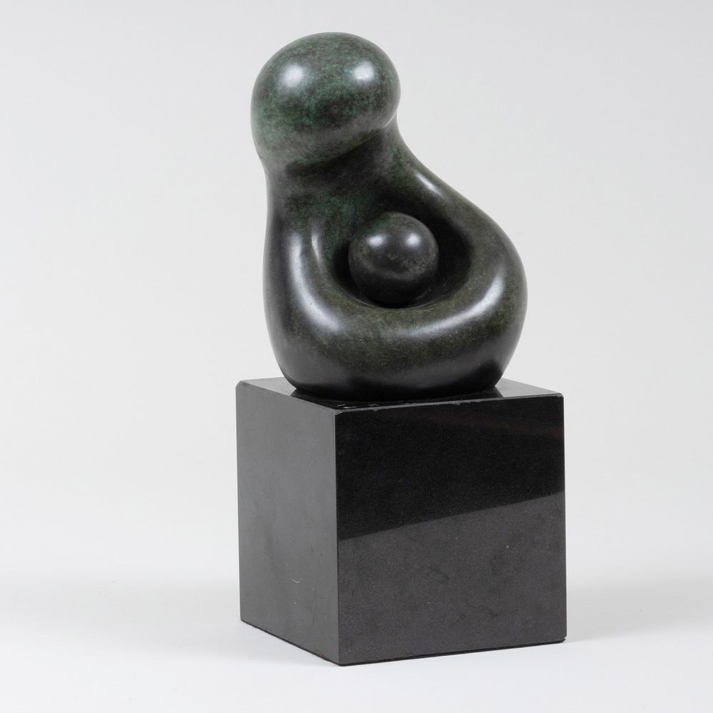 Appraisal: th Century School Untitled Bronze with green patina unmarked on