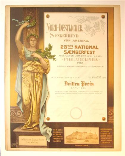 Appraisal: piece Color Lithographic Poster Vehe J S Nord-Oestlicher S-Engerbund von