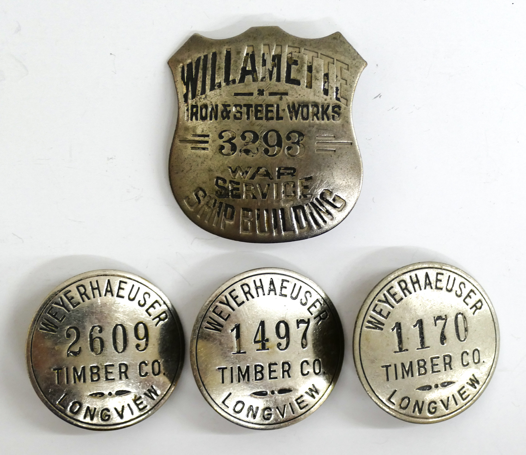 Appraisal: Box pc Old Weyerhaeuser Employee Badges