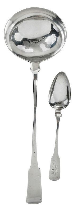 Appraisal: Southern Coin Silver Ladle and Spoon mid th century both