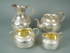 Appraisal: A matched Victorian silver four-piece tea service The milk jug