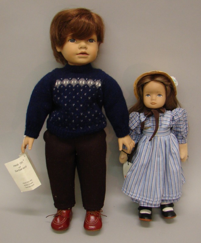 Appraisal: Pair of tagged vinyl cloth Heidi Ott dolls Mary has