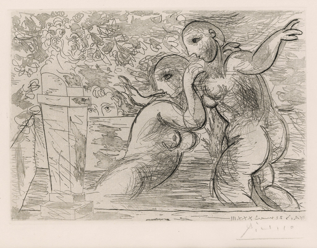 Appraisal: PABLO PICASSO Les Baigneuses surprises Etching and drypoint x mm