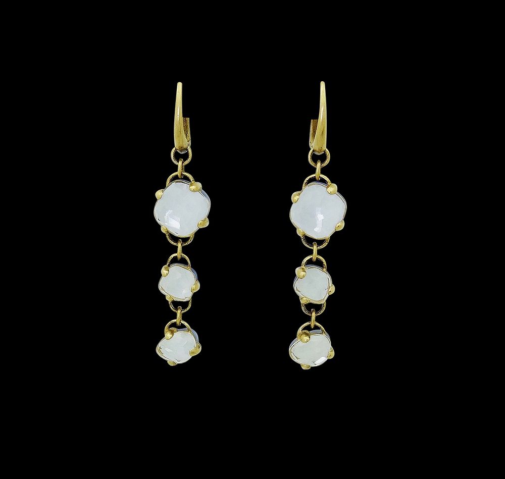 Appraisal: Pomellato Capri k Gold Quartz Chalcedony Earrings Pomellato Capri k