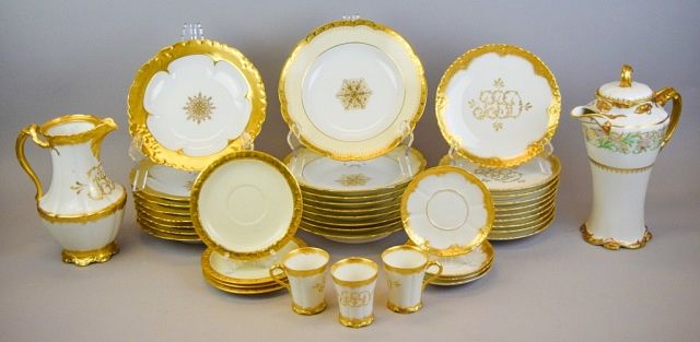 Appraisal: Limoges Rosenthal Gilt Decorated Dinnerware pieces of gilt painted Limoges