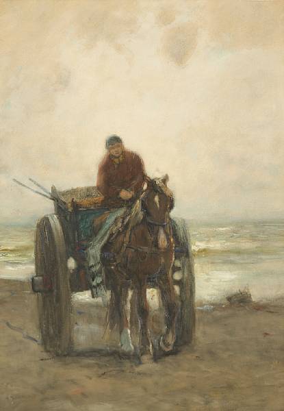 Appraisal: William Ritschel - Kelp gatherer Katwik signed and inscribed 'W