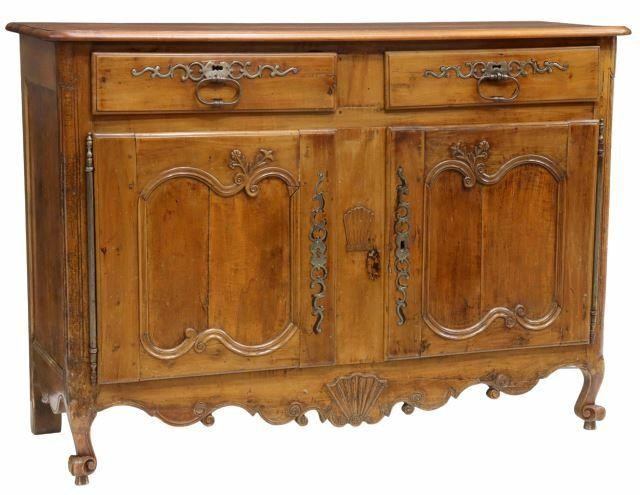 Appraisal: French Provincial Louis XV style fruitwood sideboard th c long