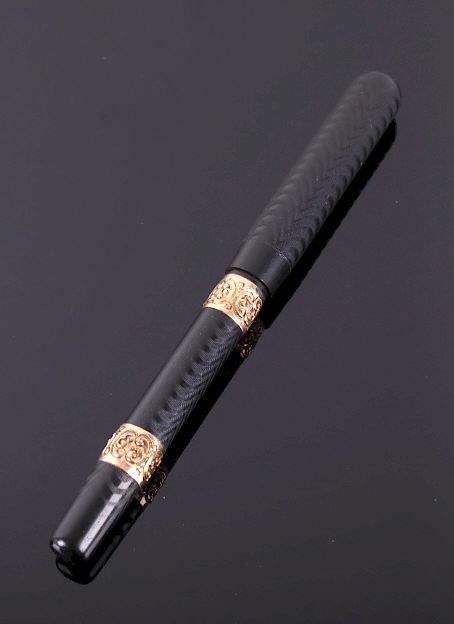 Appraisal: K Gold Black Chased Rubber Fountain Pen Included in this