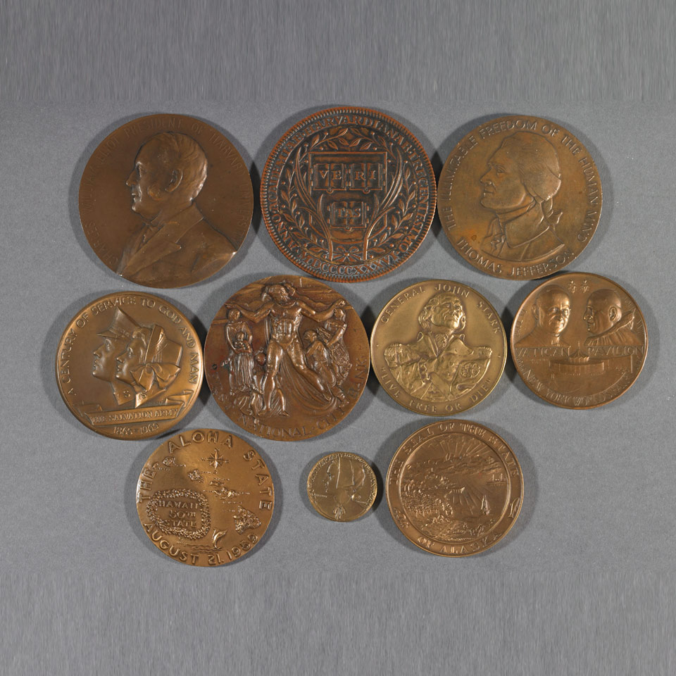 Appraisal: Group of American Commemorative Bronze Medals th century Hawaii Statehood