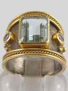 Appraisal: A yellow and white metal tests carat gold ring set