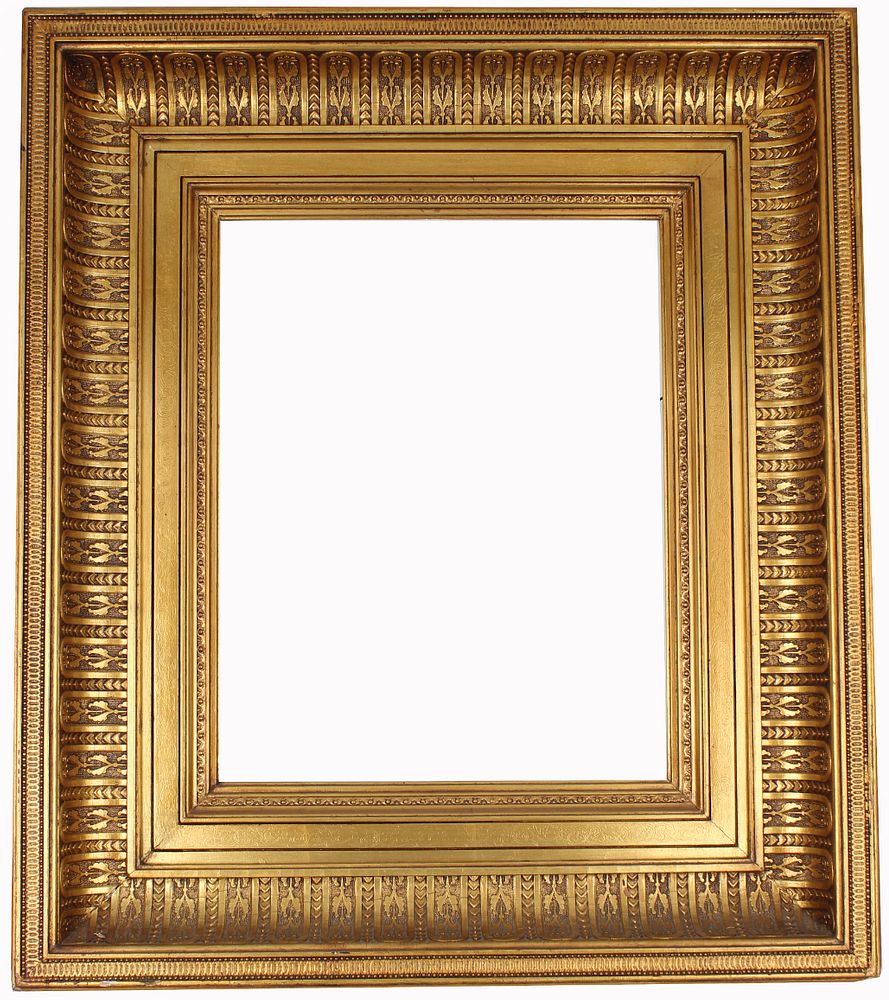 Appraisal: th C Carved Giltwood Frame Rabbet Size x in Overall