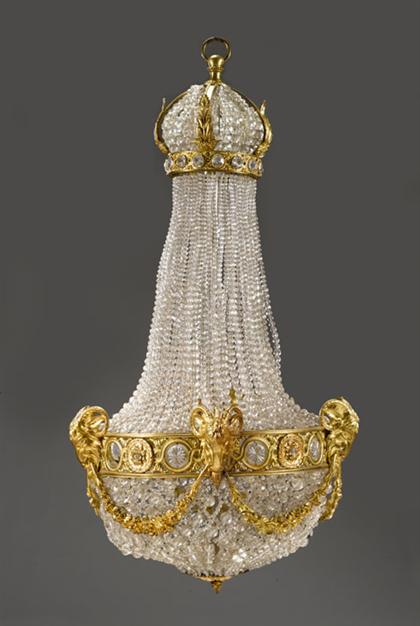 Appraisal: Neoclassical style gilt metal and glass chandelier early th century