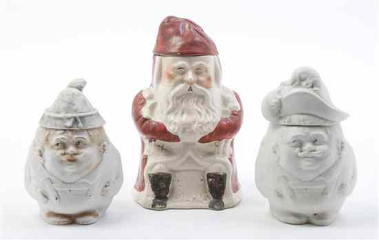 Appraisal: Three Ceramic Full Figure Tobacco Jars comprising Santa Claus and