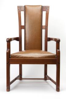 Appraisal: A Greene Greene Arts and Crafts hall chair Circa teak