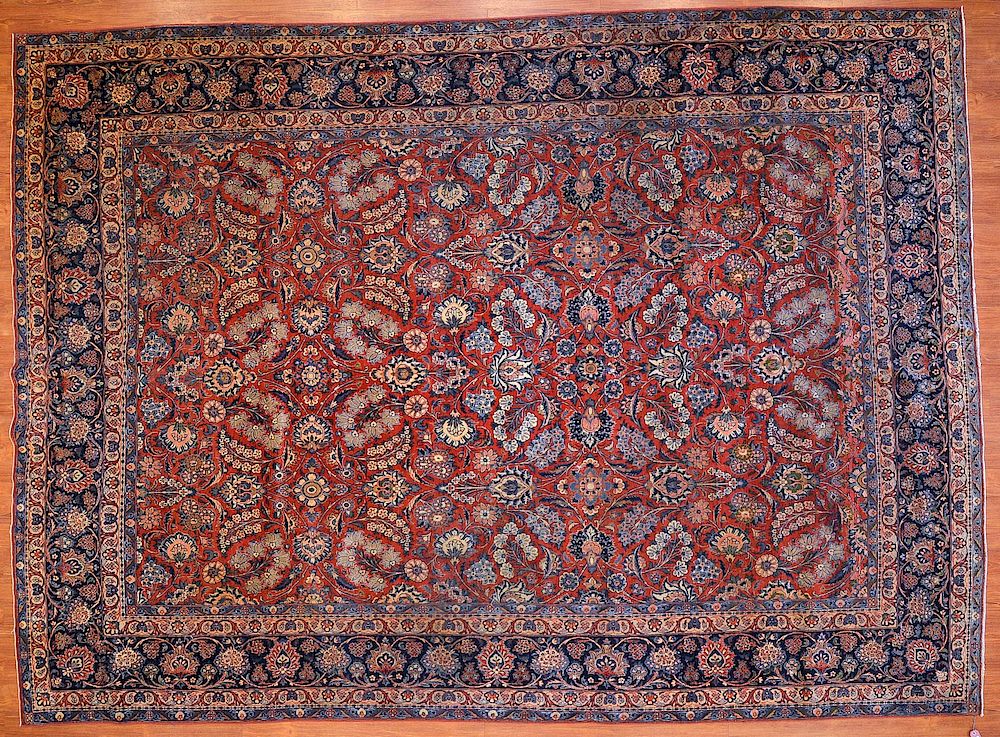 Appraisal: Antique Keshan Rug Persia x circa Condition wear