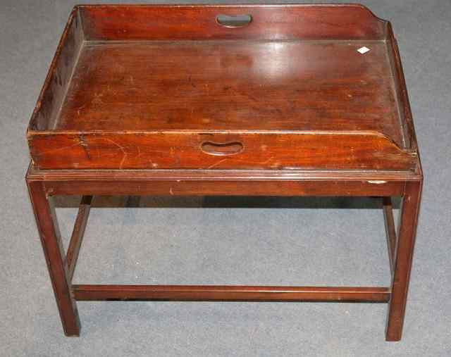 Appraisal: A GEORGIAN MAHOGANY BUTLERS TRAY on a later stand x