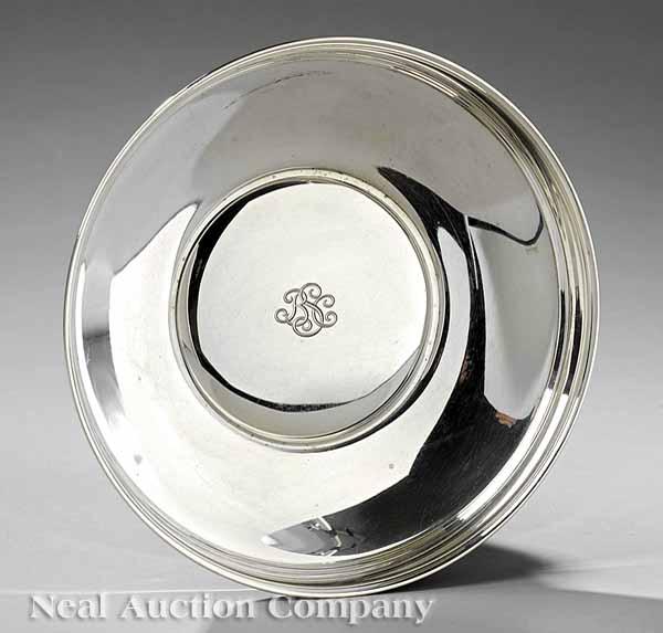 Appraisal: A Tiffany Co Sterling Silver Fruit Bowl circular with reeded