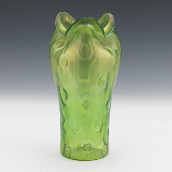 Appraisal: LOETZ IRIDESCENT VASE x Iridescent vase in green with undulating