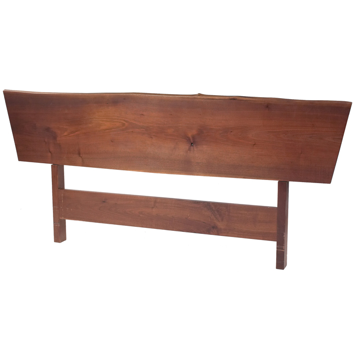 Appraisal: George Nakashima walnut plank headboard by Nakashima Studio free form