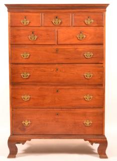 Appraisal: PA Chippendale Walnut Tall Chest of Drawers Pennsylvania Chippendale Walnut