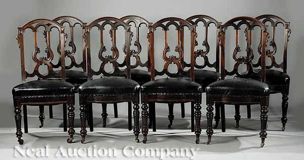 Appraisal: A Set of Twelve American Rococo Walnut Dining Chairs mid-