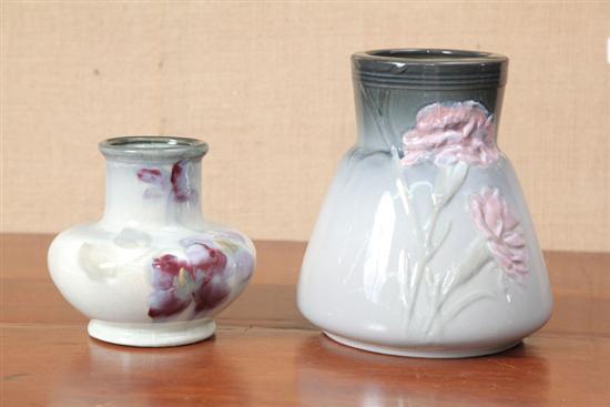 Appraisal: TWO WELLER VASES Both are in the Etna pattern One