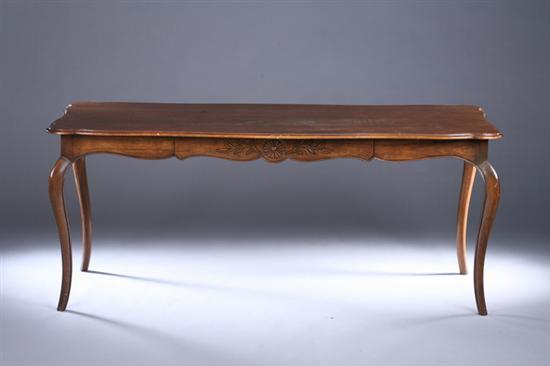 Appraisal: LOUIS XV STYLE PROVINCIAL FRUITWOOD WRITING TABLE th century Milling