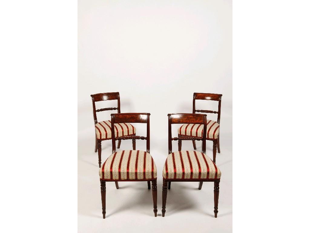 Appraisal: A SET OF SIX REGENCY MAHOGANY BAR BACK DINING CHAIRS