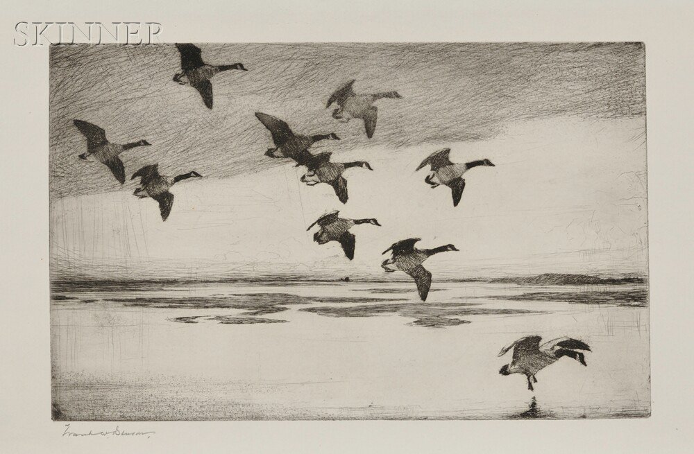 Appraisal: Frank Weston Benson American - Geese Drifting Down published state