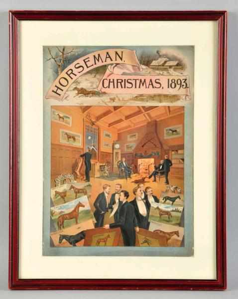 Appraisal: Horseman Christmas Sheet Music Matted and framed under glass Light