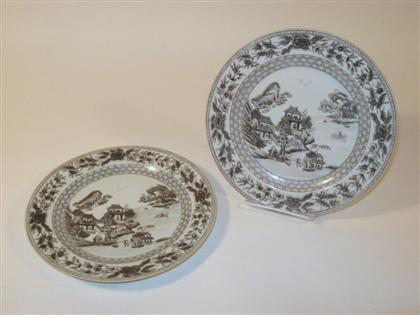 Appraisal: Pair of Chinese black and white porcelain plates th century