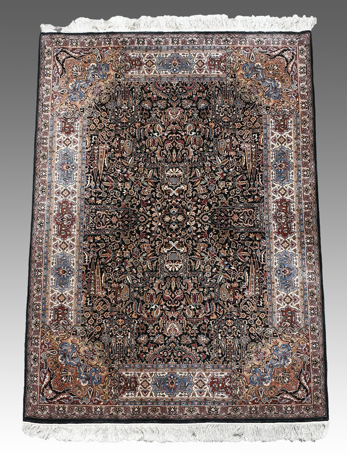 Appraisal: INDO PERSIAN HAND KNOTTED WOOL RUG ' X ' This