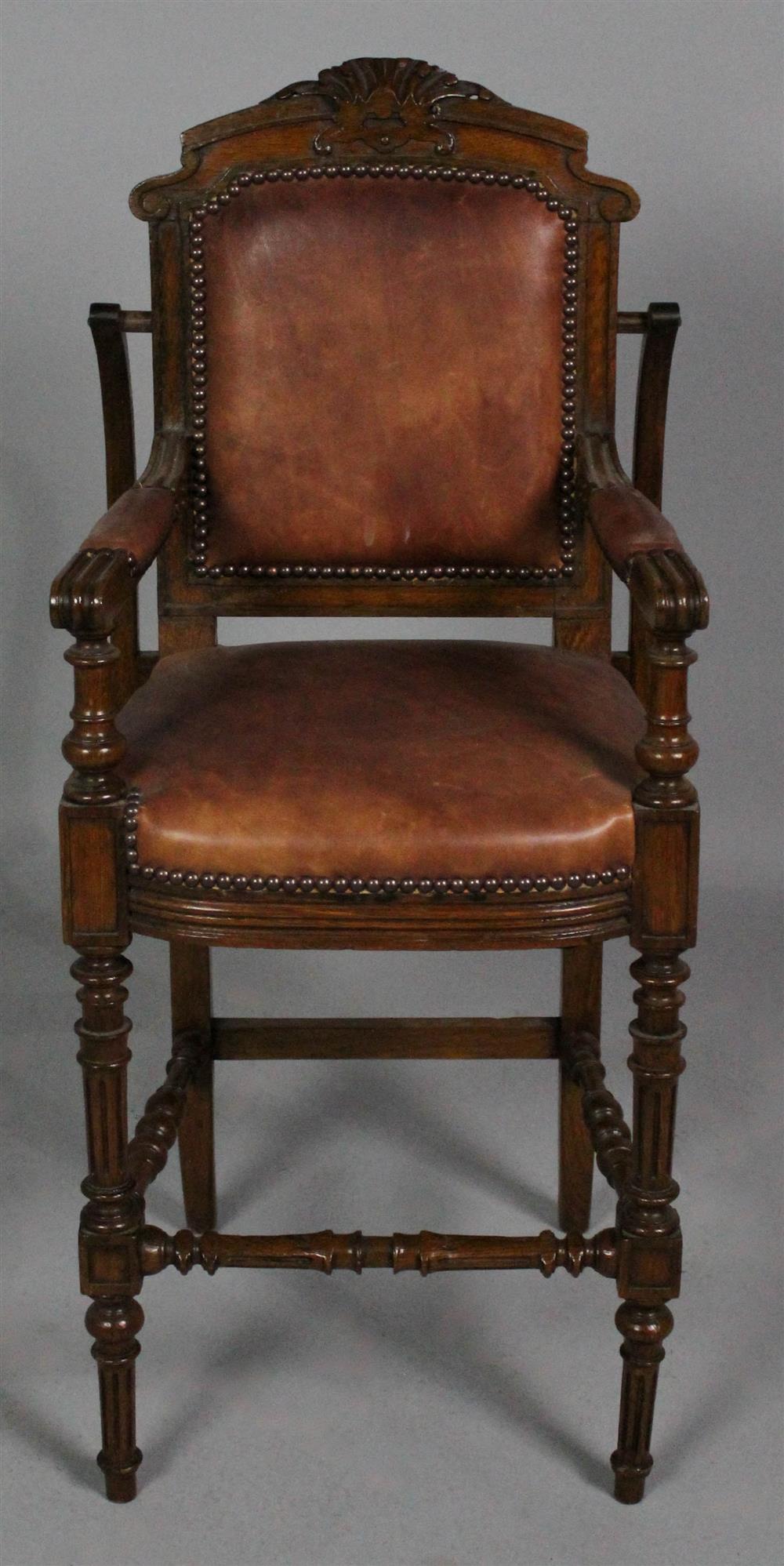 Appraisal: DIRECTOIRE STYLE OAK CHILD'S HIGH CHAIR FIRST HALF TH CENTURY