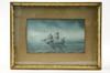 Appraisal: W C GOUACHE - Three-Mast Ship on Moonlit Sea inscribed