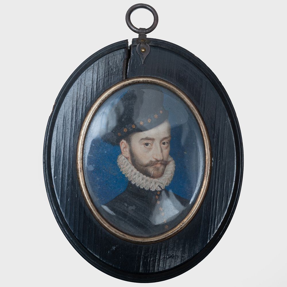 Appraisal: European School Portrait Miniature of a Man in a Ruff