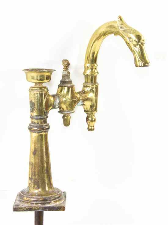 Appraisal: A Cast Gilt Metal Water Faucet having a swan form