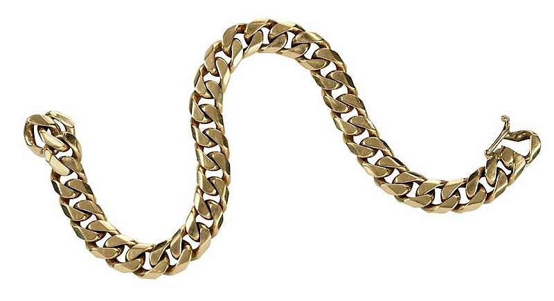 Appraisal: kt Bracelet flat curb link chain stamped SN yellow gold