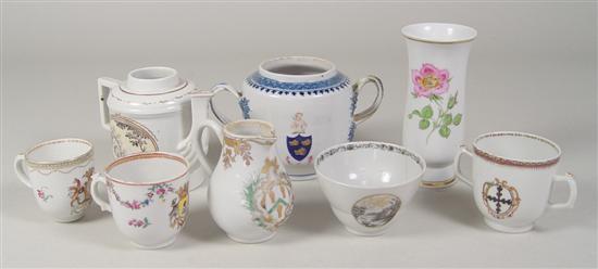 Appraisal: Group of Oriental Porcelains Including double handled armorial sugar bowl