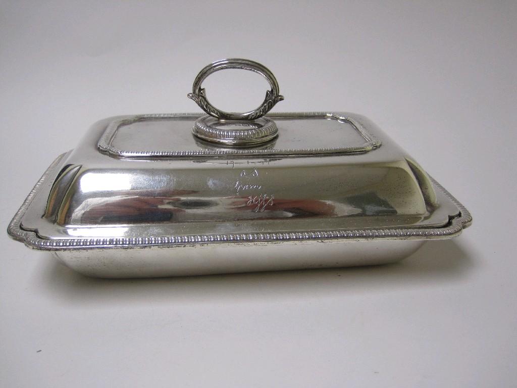 Appraisal: A Victorian oblong Entree Dish and Cover with lobed rim