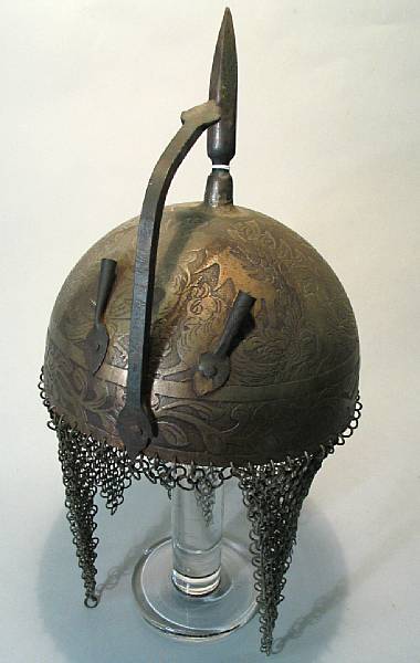 Appraisal: An Indian helmet kulah khudlate th early th century Of