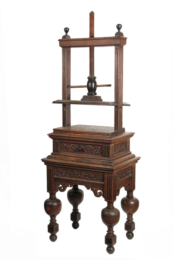 Appraisal: ENGLISH BOOK PRESS - th c Jacobean Style English Oak