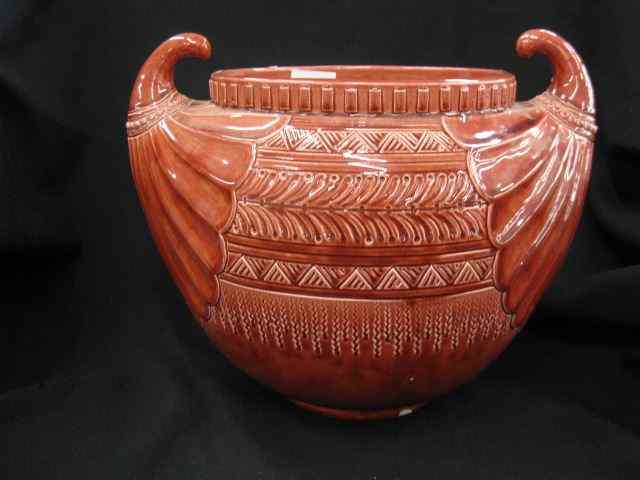 Appraisal: English Art Pottery Jardiniere cornucopia handles '' x '' scarce