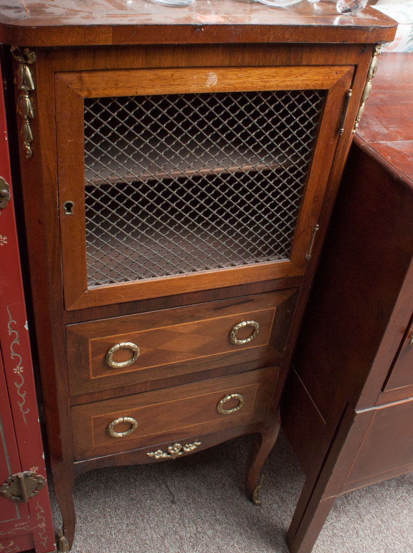 Appraisal: Ormolu decorated walnut cabinet